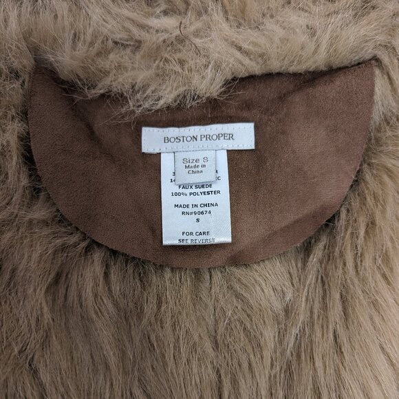 Boston Proper Brown Suede and Fur Vest - Picture 5 of 7